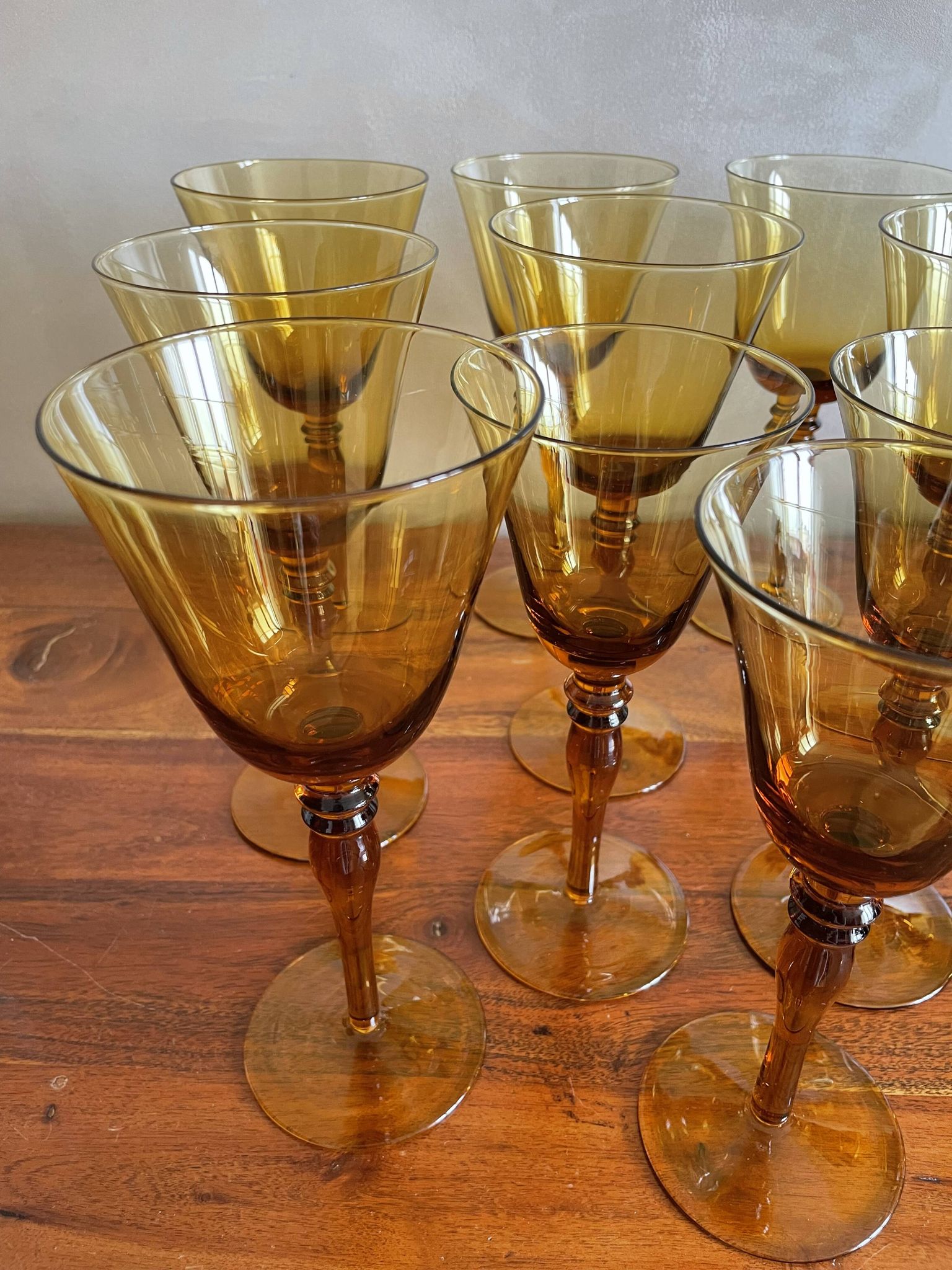 Series of blown glass stemware