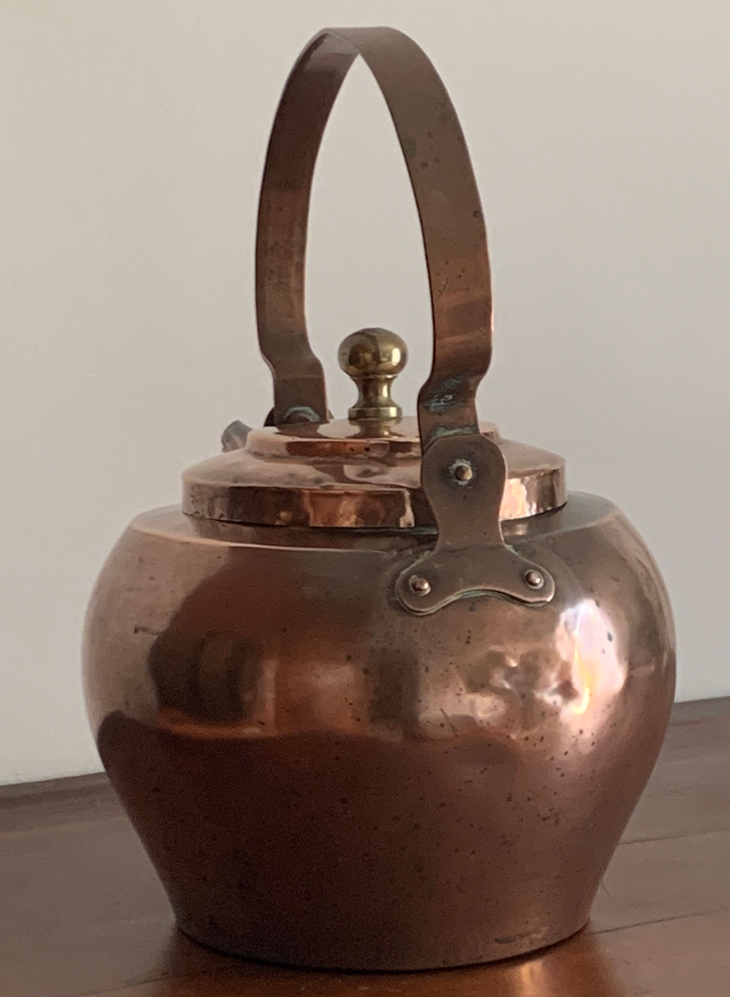 Antique copper kettle