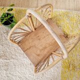 Magazine rack, vintage rattan storage