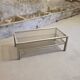 Double-top coffee table with smoked glass top and chromed steel 1970