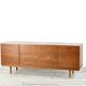 Buffet en teck Avalon des années 50, vintage moderne, style danois rétro.