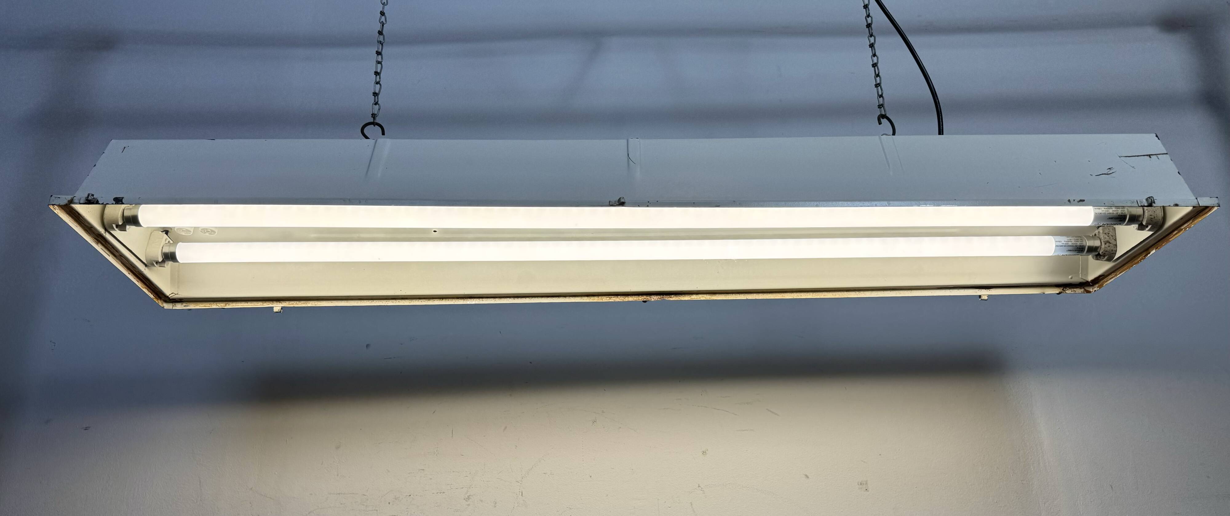 Beige Industrial Hanging Tube Light from Famor , 1970s