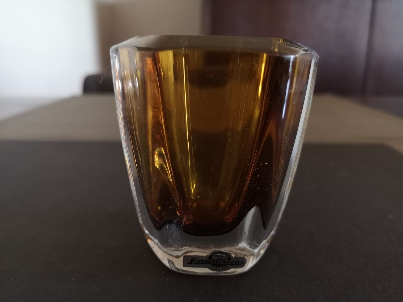 Swedish crystal vase Stömbergshyttan 1950s