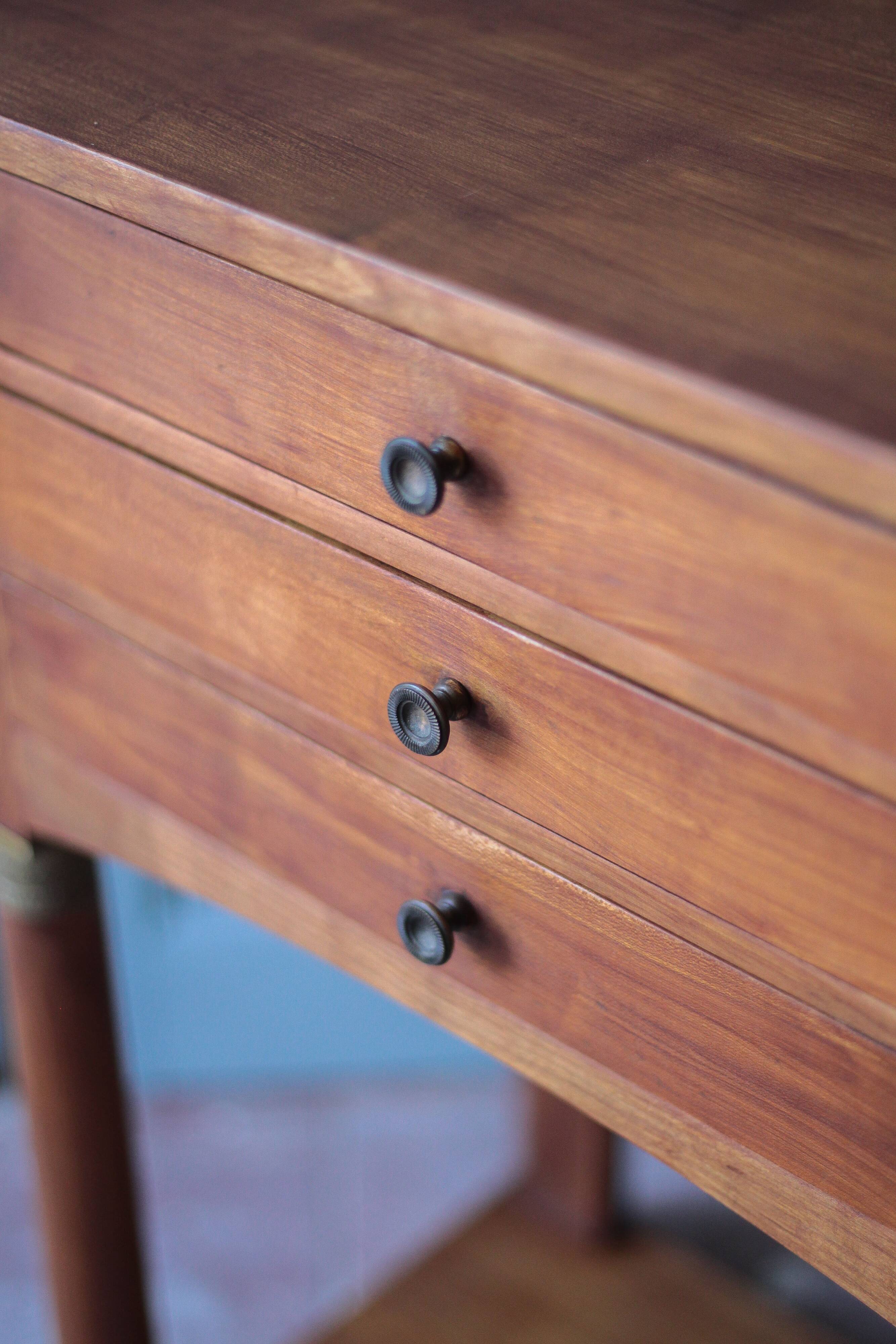 Bedside table or console in Empire style, drawer unit, end table.