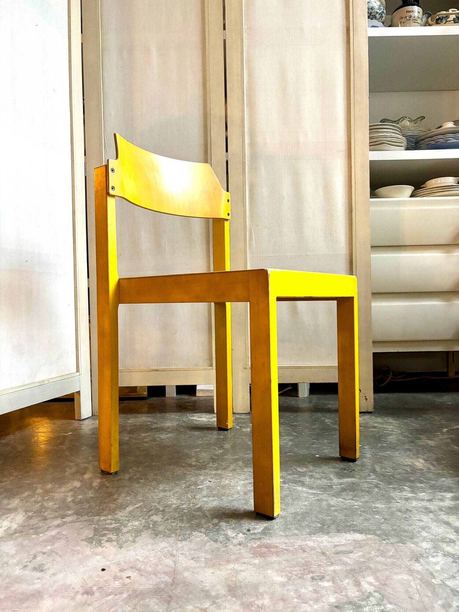 Chaise "Canto" en bois jaune par Schlapp Mobel