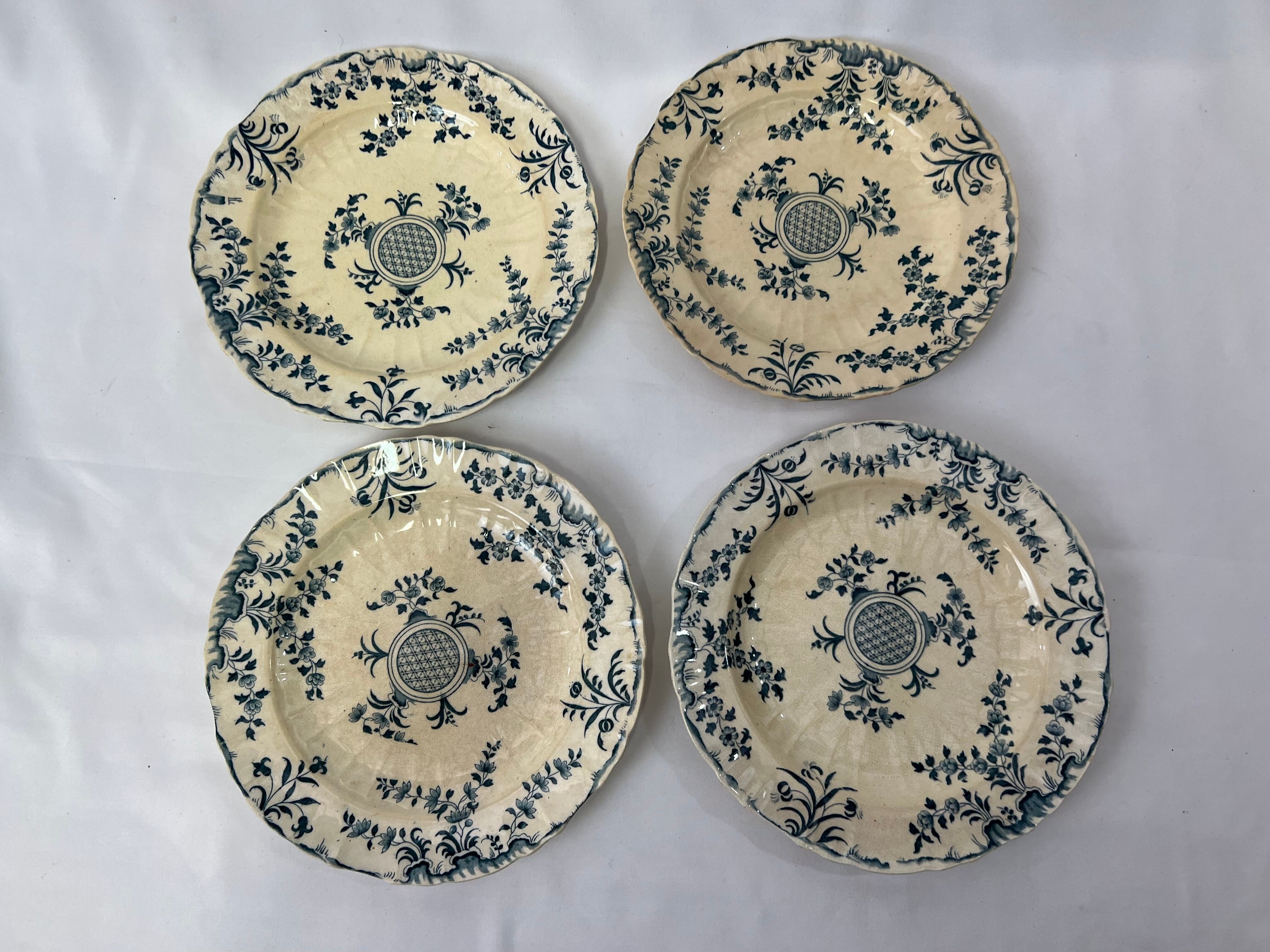 4 flat plates Minton Montrose XIXth