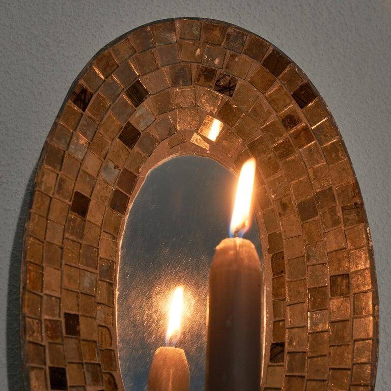 Chandelier with mirror and mosaic from the 1950s.