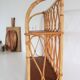 Vintage rattan wall shelf