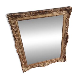 Antique Louis XVI style gilded wood mirror