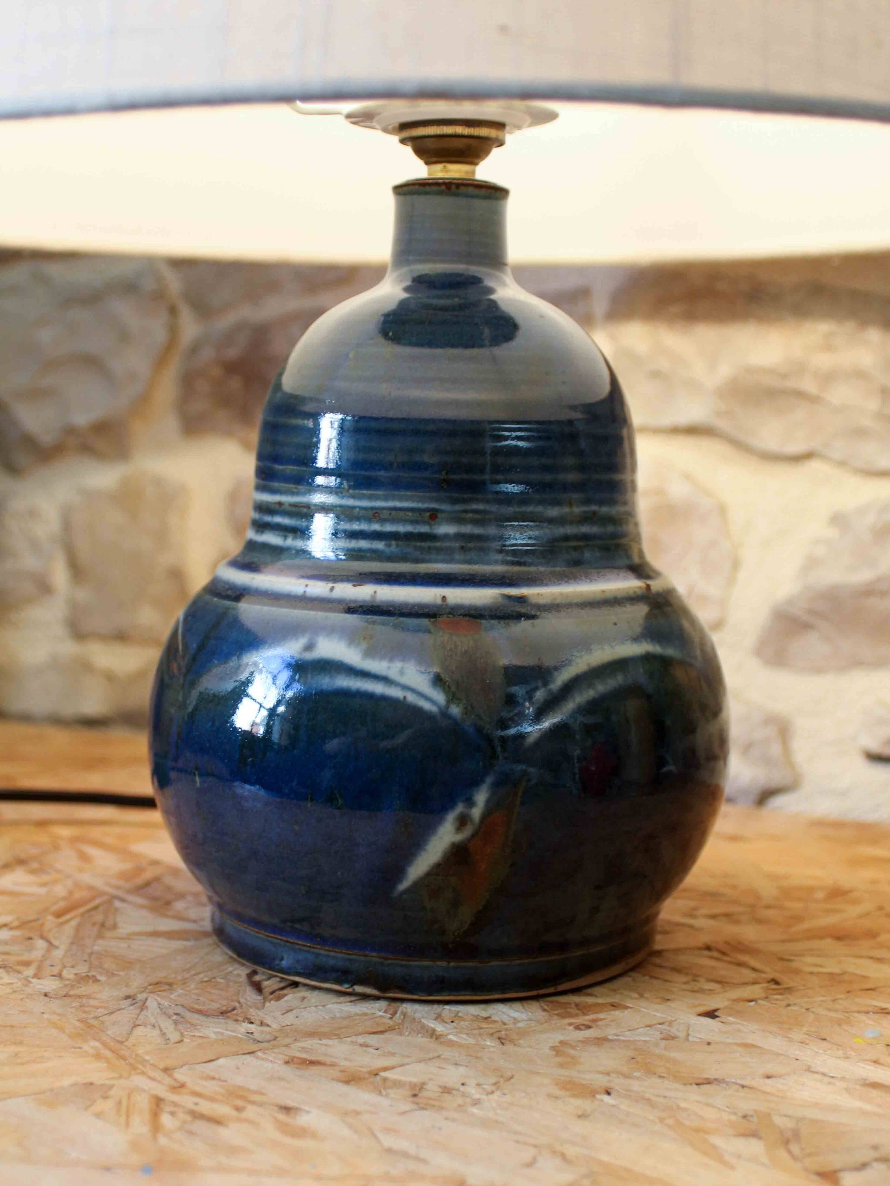 Glazed ceramic lamp base Blanot pottery