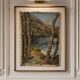 Old oil painting Franchard Forest Fontainebleau 19th century
