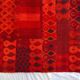 Carpet 1970 pop design geometric red background wool 229 cm x 170 cm