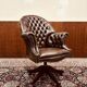 Classic English Chesterfield dark brown office chair