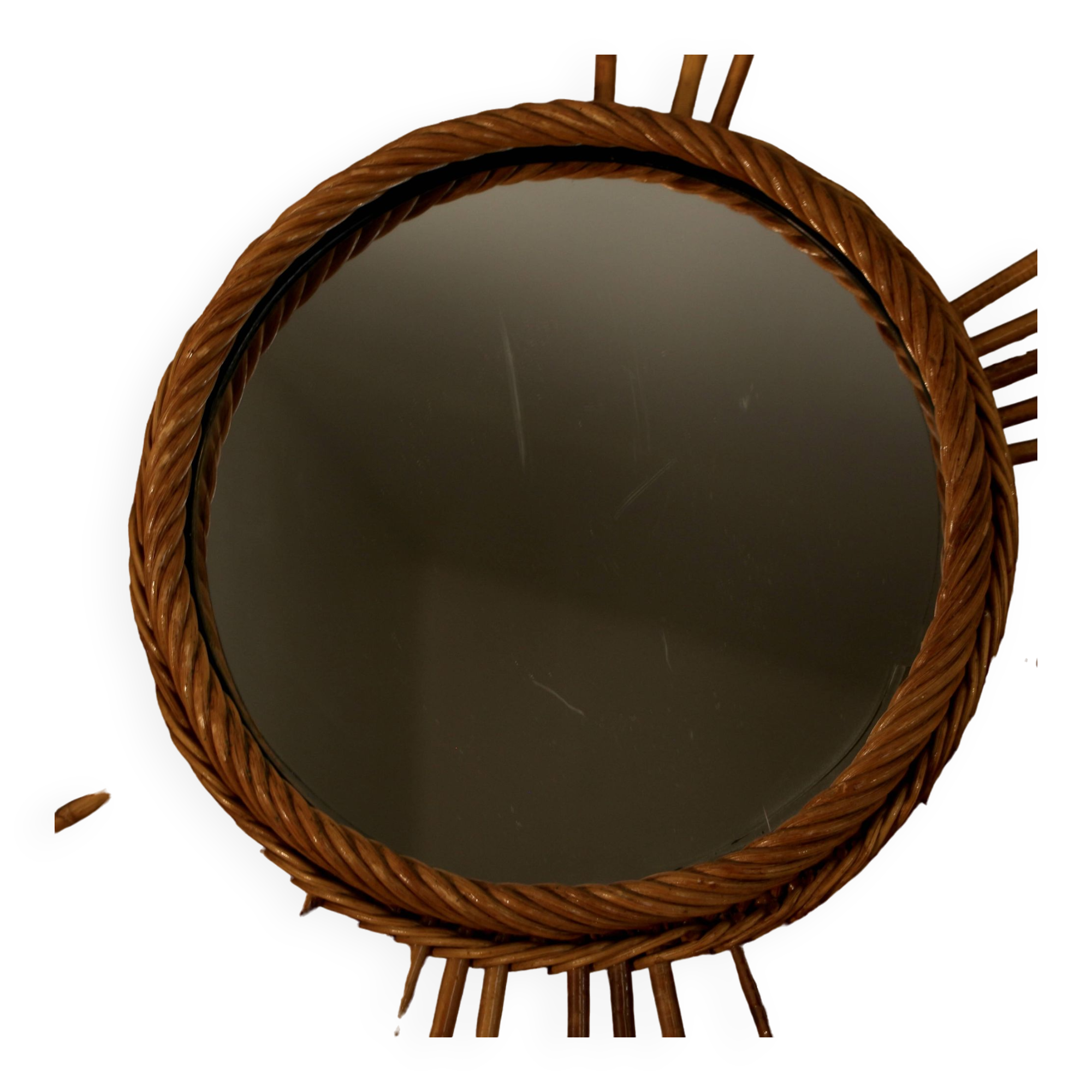 Rattan sun mirror