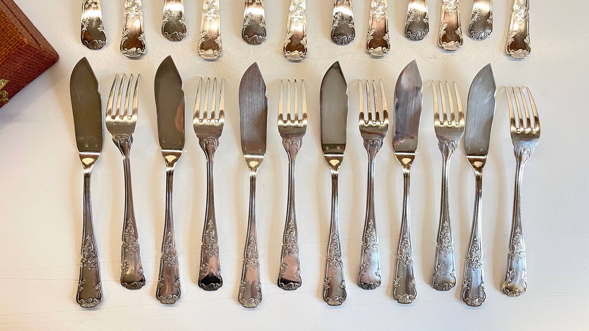 PLATIL 12 Couverts à Poisson  Métal Argenté