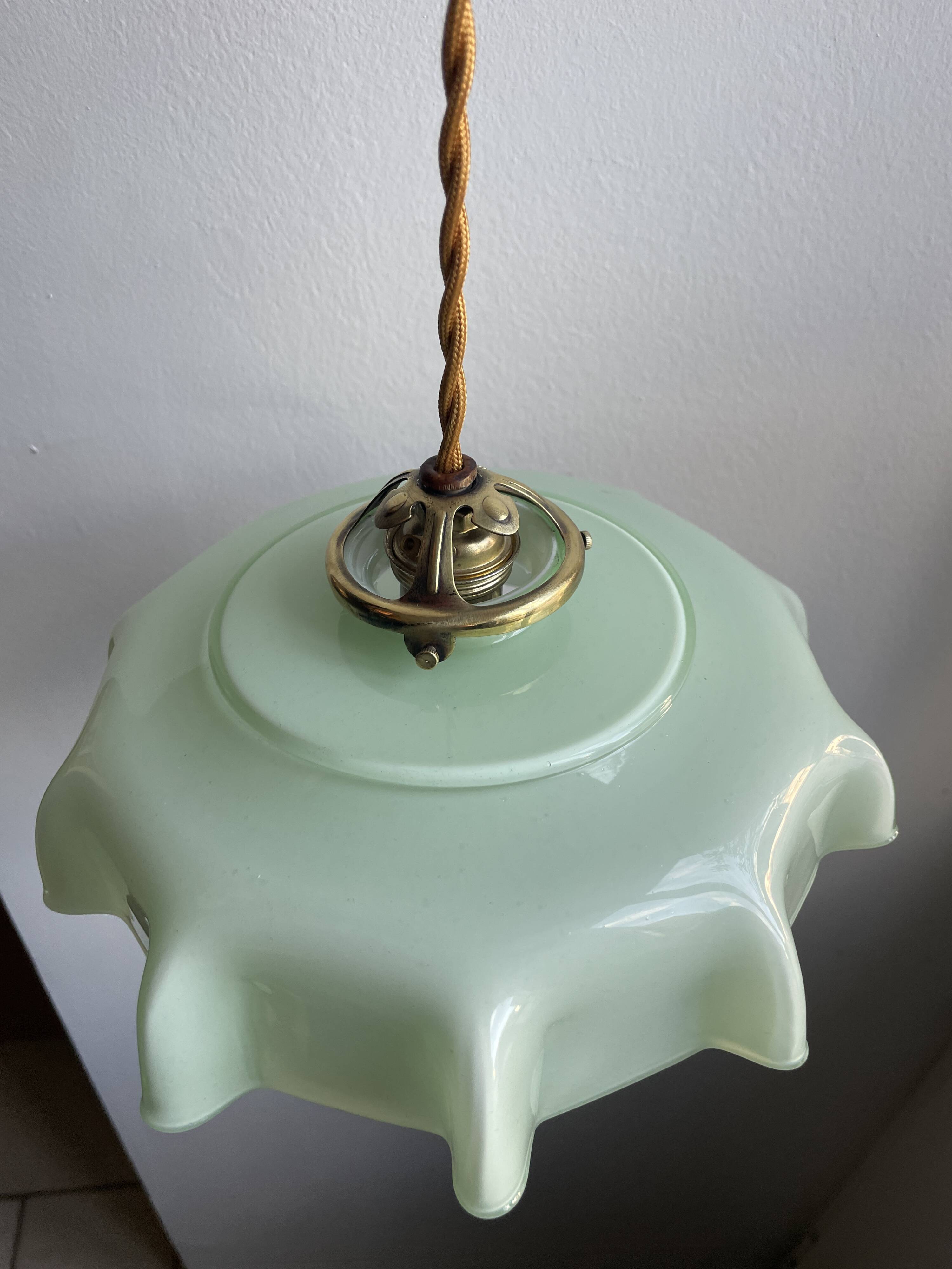 Vintage opaline pendant light