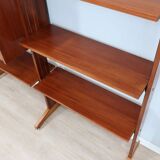 1950s teak modular wall unit with drop-front bar