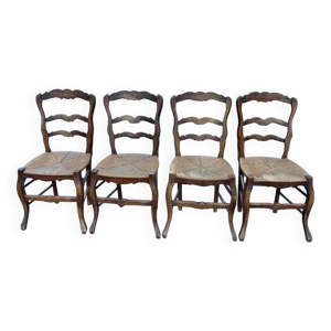 4 chaises paillées de
