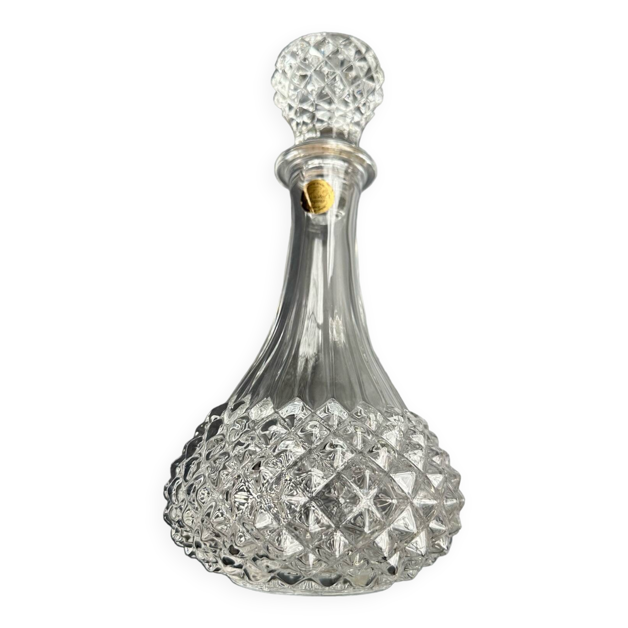 Cristal d'Arques carafe, Longchamps model, 1980s