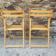 Series of 4 folding chairs in solid beech