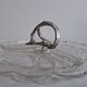 Art Deco Pressed Glass Divided Serving Dish with Alpaca Handle, 1930