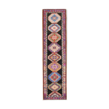 Handwoven anatolian multicolor runner rug 87 cm x 330 cm
