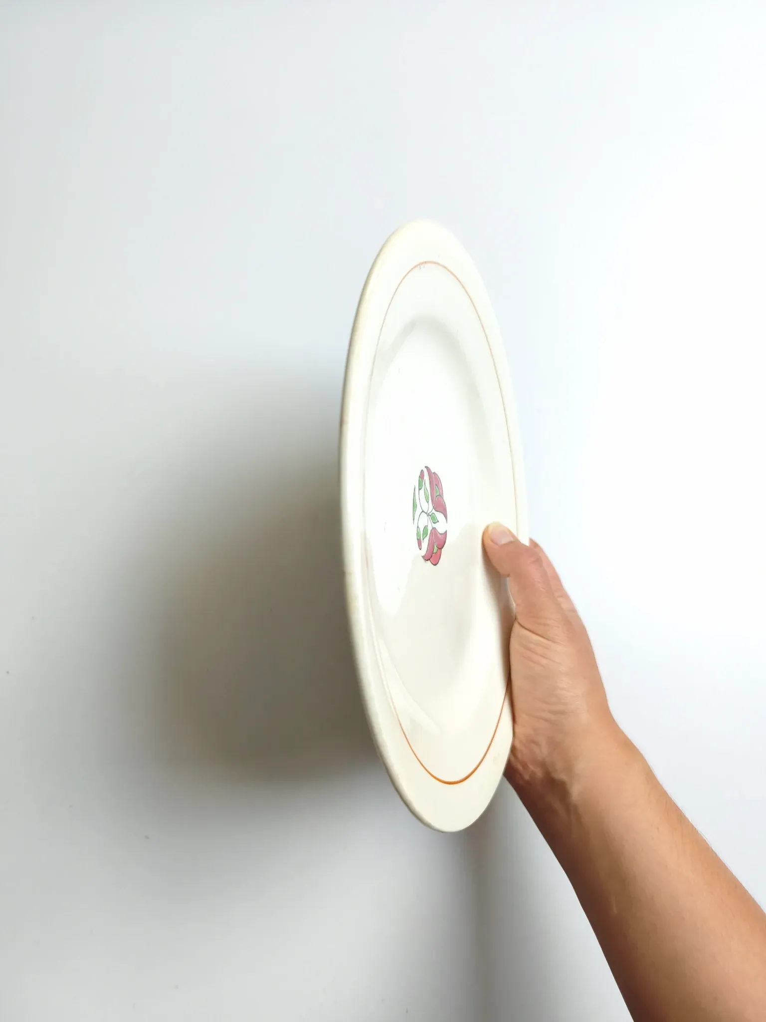 Iron earth plate Salins model without worry old cream flowers