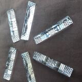 6 knife holders in cut crystal