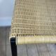 Chairs (set of 2) in metal, leather and straw 1960's