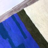 Tapis bleu marocain en laine 150cmx250cm
