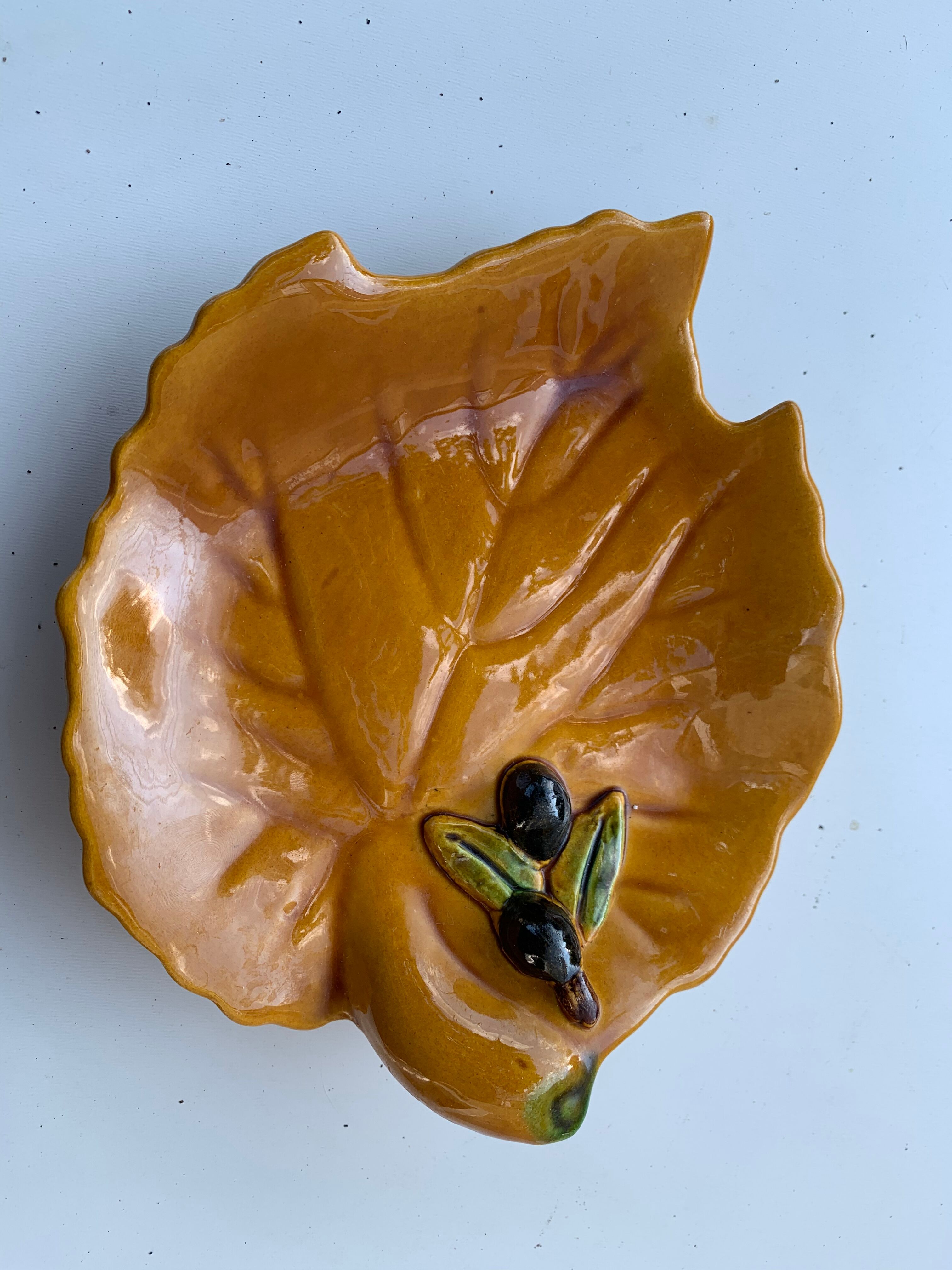 Empty pocket slurry ceramic enamelled ochre model vintage olives