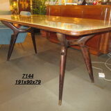 Table avec plateau en verre  des années 70