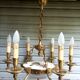 Exceptional bronze chandelier with 6 lights in Louis XIII style, in working condition - 7.5 kg