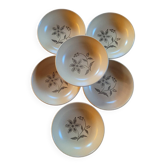 6 assiettes creuses motif floral. Années 70