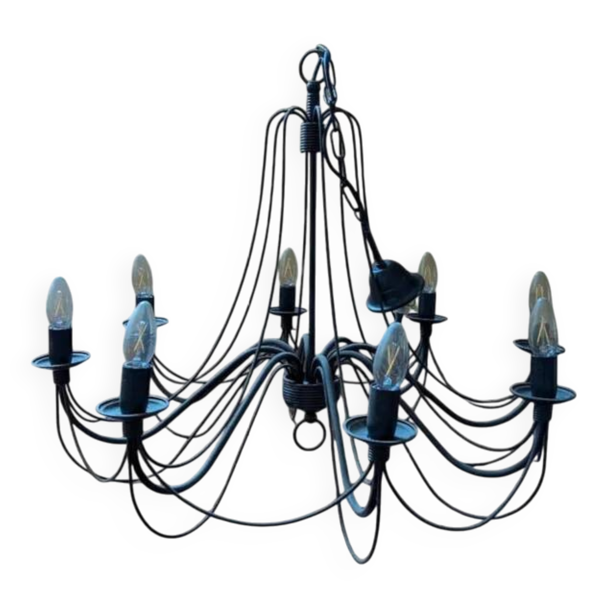 Lustre with 8 wrought iron branches
