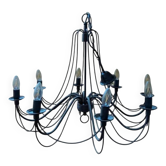 Lustre with 8 wrought iron branches