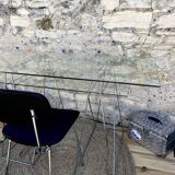 Modernist desk chrome and glass