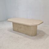 Italian Coffee Table in Travertine, 1980s