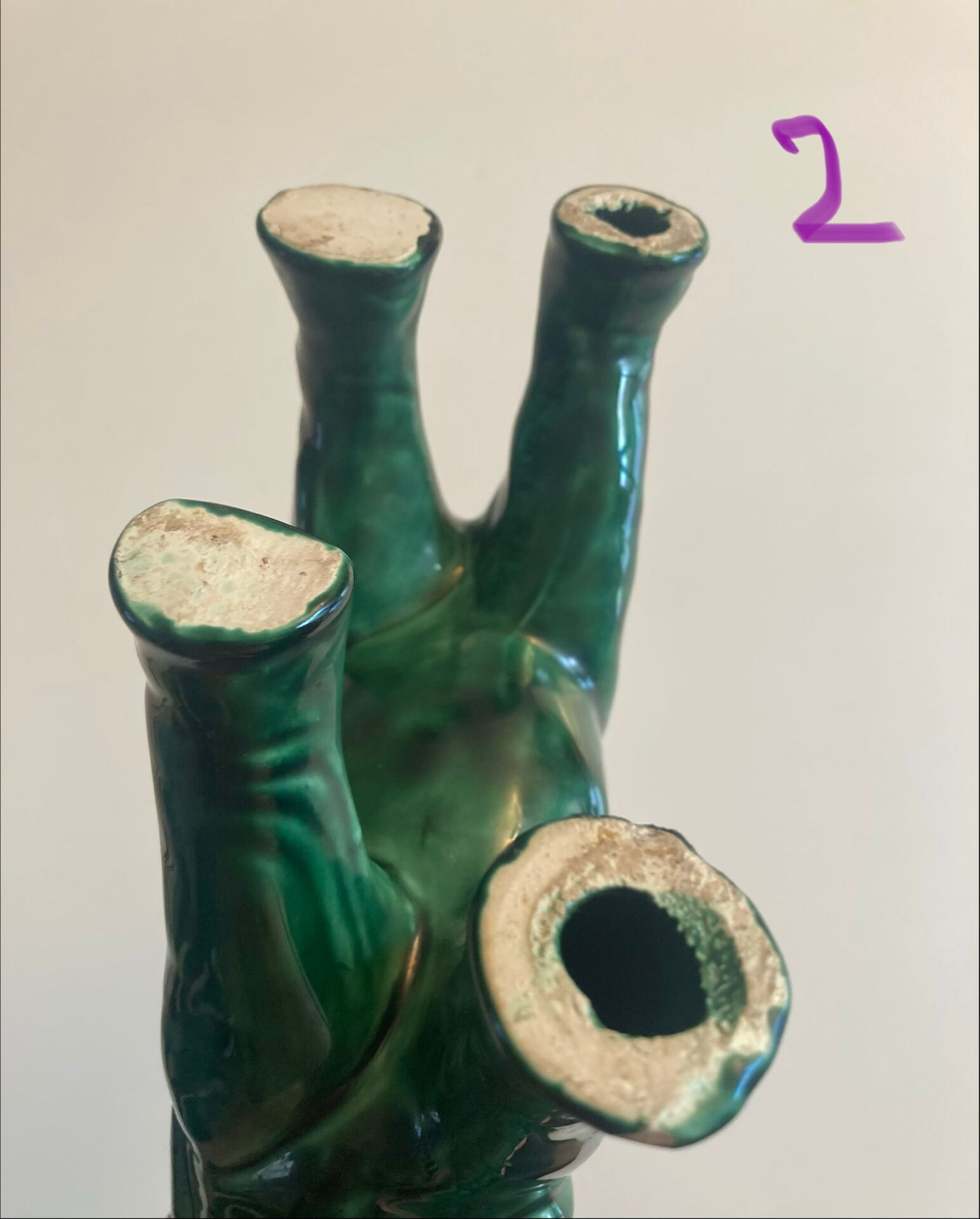 Pair of marbled faience elephants from Saint Clément