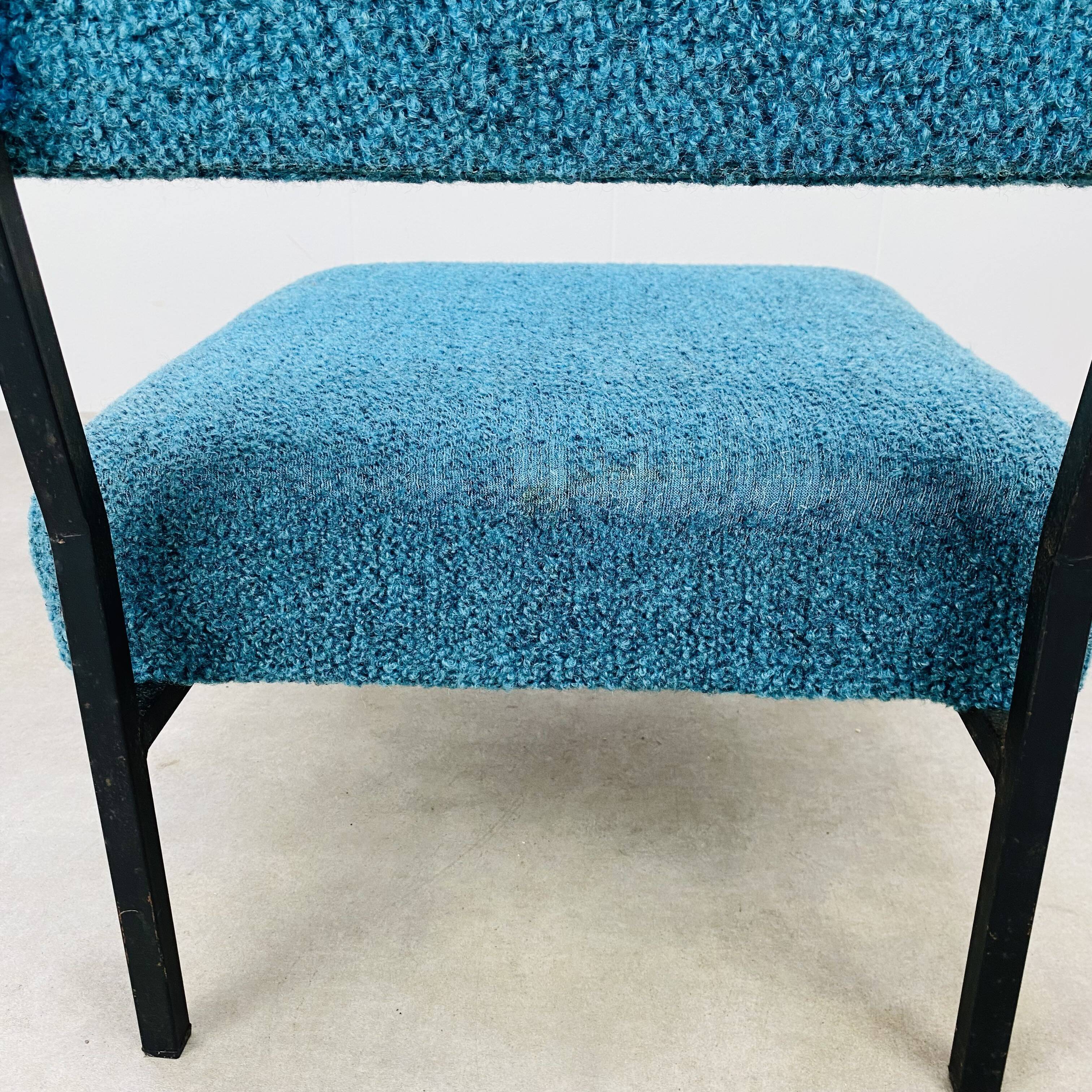 Modernist heater 50s vintage blue buckle fabric