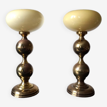 Pair of brass table lamps from the 70s