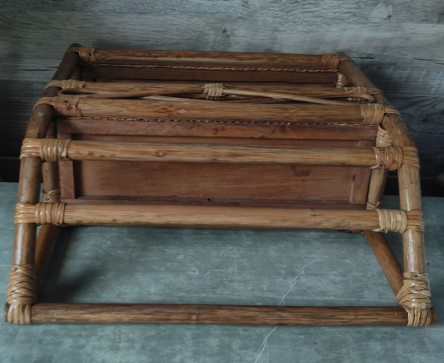 Vintage rattan shelf