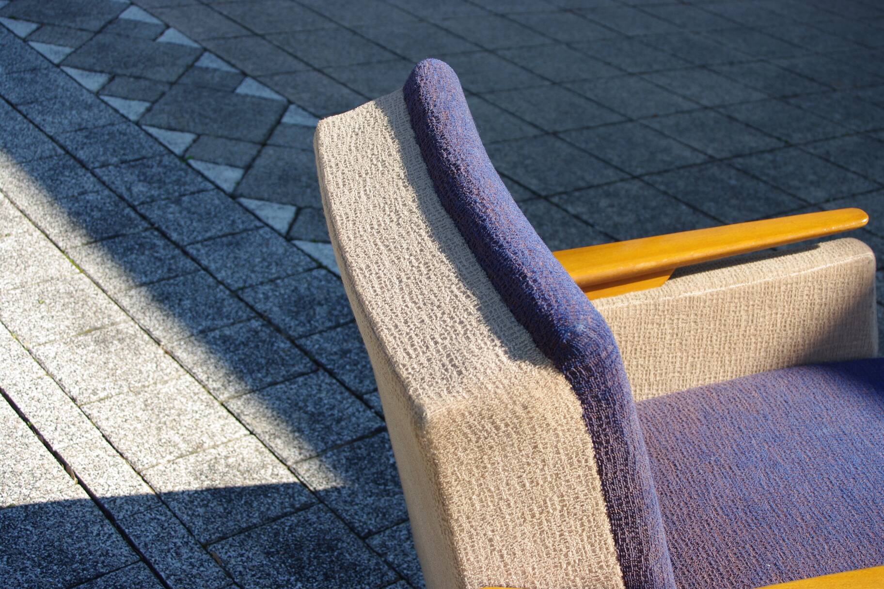 Vintage italian armchair bomrang armrest