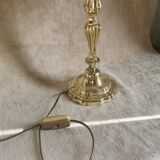 Regency candle holder in polished bronze work XIX th, mounted in lamp