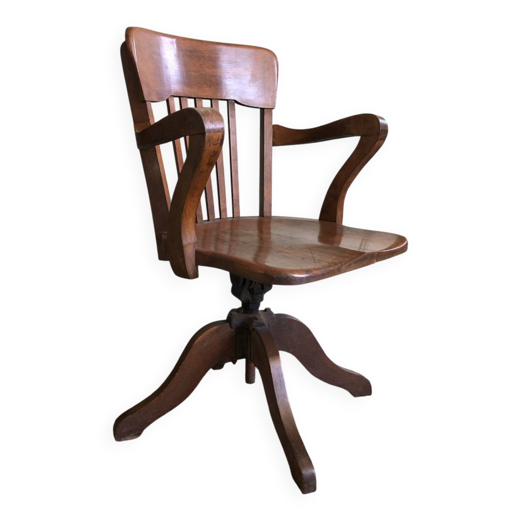 Fauteuil de bureau à balance américain en bois