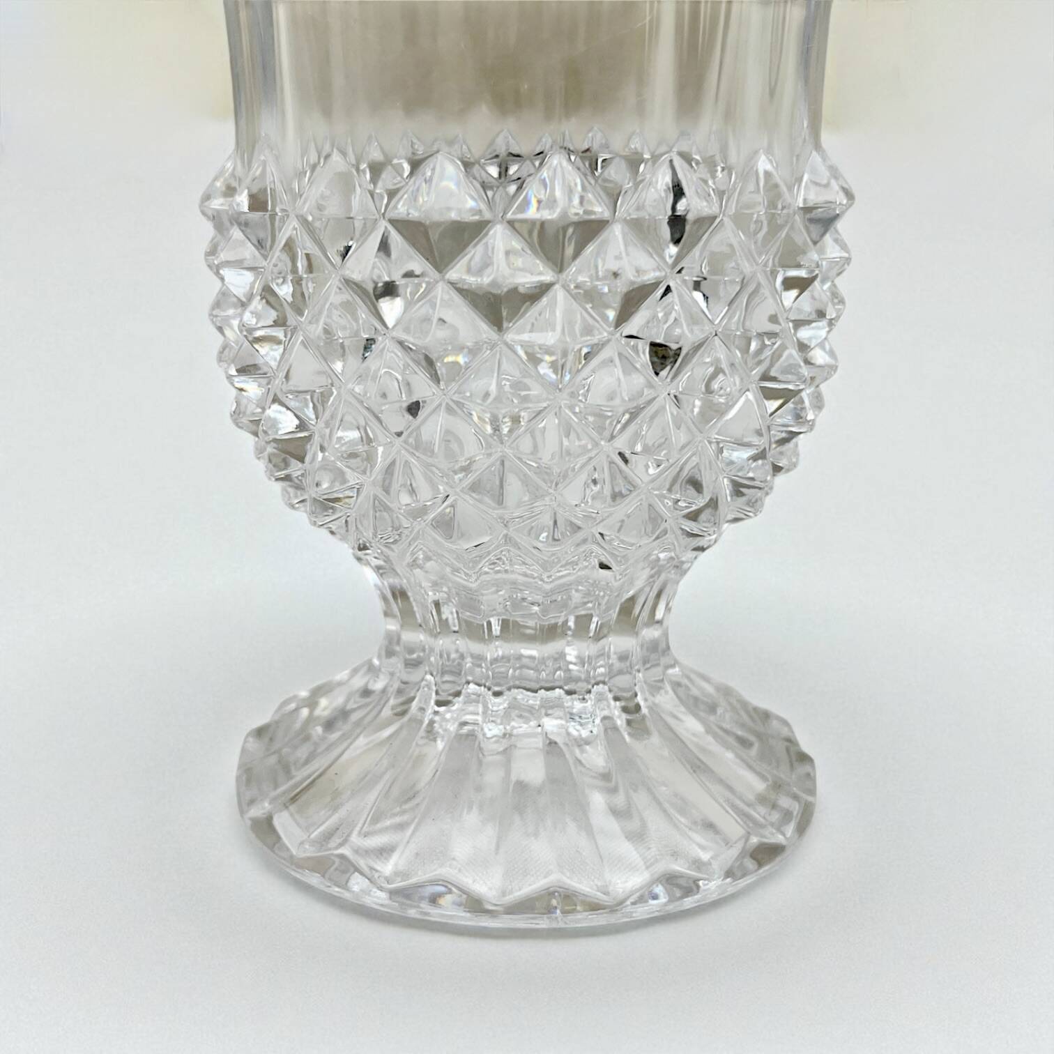 Arques crystal vase with diamond point pattern 60s 70s crystal vase