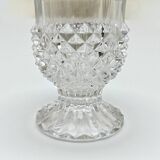 Arques crystal vase with diamond point pattern 60s 70s crystal vase