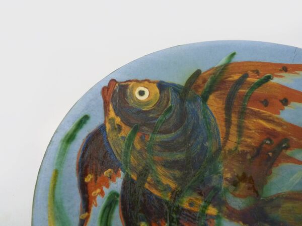 Assiette Murale décorative en céramique avec Décor Poisson par Puigdemont.