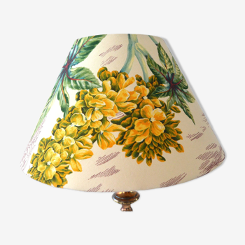 Lampshade, botanical vintage Jouy canvas, flowers