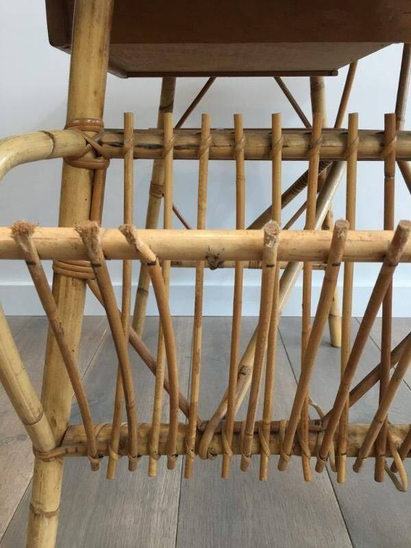Rattan desk (a small chip on the magazine rack)